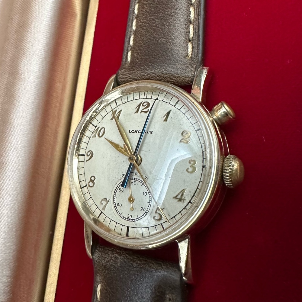 Longines 10k gold filled Flyback single button Chronograph  serviced